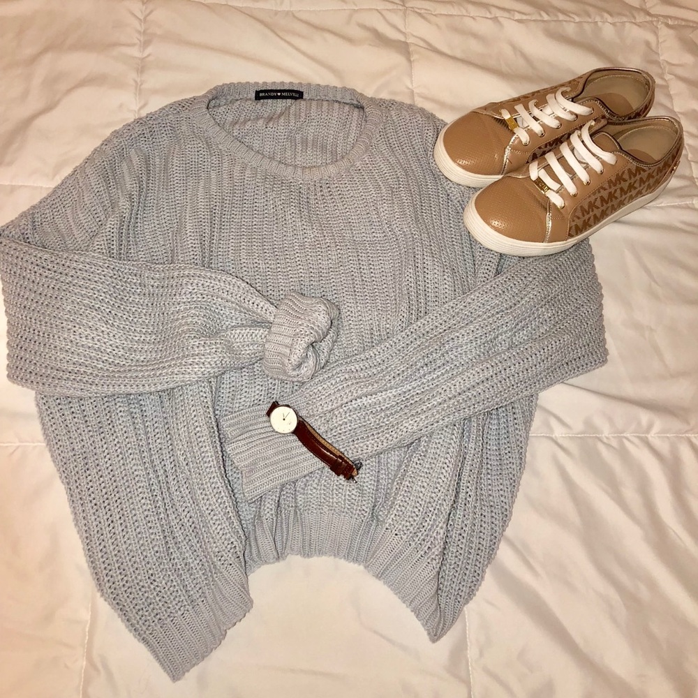 Baby blue soft brandy sweater